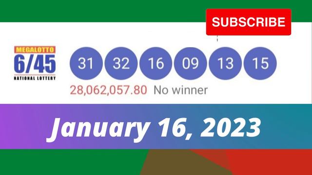 6/45 MEGA Lotto Results | January 2023 смотреть онлайн