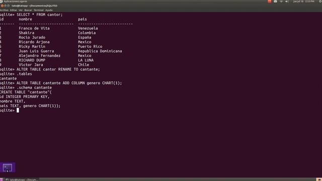 SQLITE 3 ALTER TABLE TP. 6 смотреть онлайн