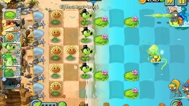 PvZ2 big beach brawl levels 1-8 смотреть онлайн