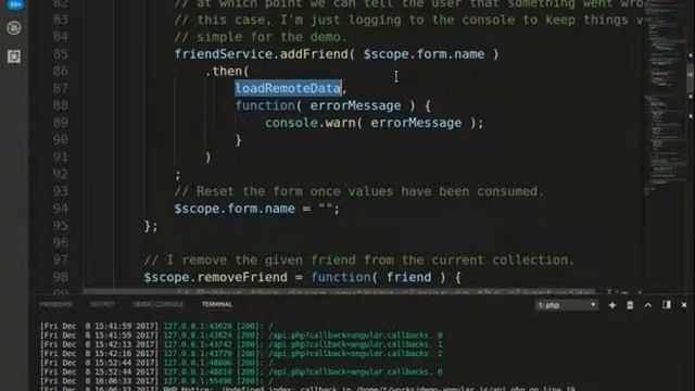 Using http service in angularjs to make ajax request смотреть онлайн