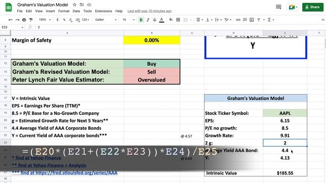 How to Calculate the Intrinsic Value of a Stock (Full Ben Graham AAPL Example) смотреть онлайн