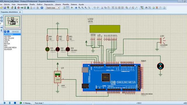 Simulacion en Proteus Circuito Fase 5 смотреть онлайн