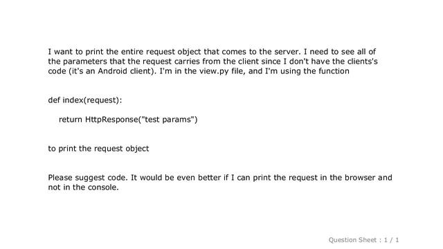 Django : Print HTTP request in Python Django смотреть онлайн
