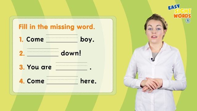 Easy Sight Words 1 (Unit 5 Come Here Boy) | Sight Words : come, down, up, here смотреть онлайн