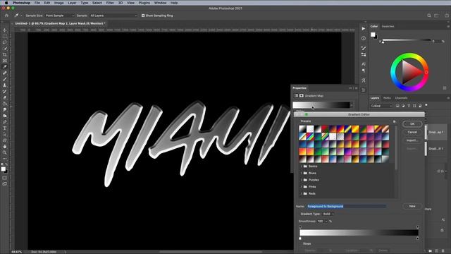How to Create a Vivid Neon Chrome Text Effect in Photoshop смотреть онлайн