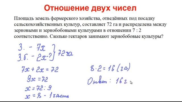 Отношение двух чисел. Задачи на части смотреть онлайн