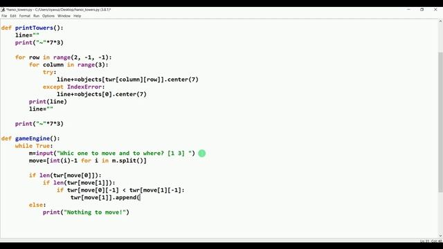 Tower of Hanoi game - 1 (Python) смотреть онлайн