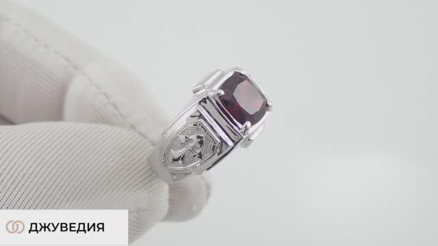 Перстень Мужской с Гранатом, Христианская тематика, Артикул КМ-303, серебро 925 пробы смотреть онлайн