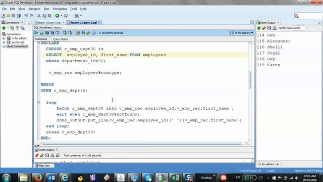 31/125 Oracle PLSQL: Using explicit cursors 2 смотреть онлайн
