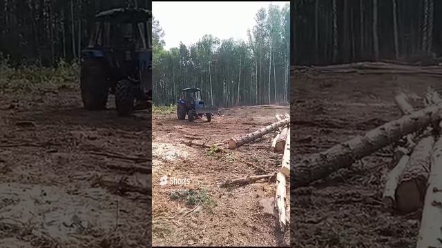 Грабли лесные ЛГ-1,8 Леспромресурс. Штабелирование брёвен смотреть онлайн