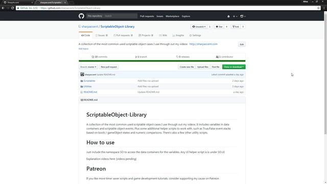 Unity Tips - Speed Up Development With The Scriptable Object Library + Github смотреть онлайн
