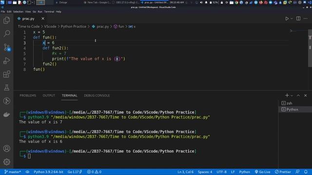Variable Scope in python explained in 120 seconds! смотреть онлайн