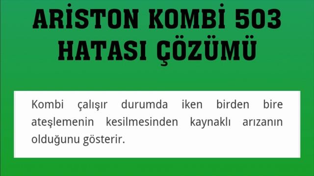 Ariston Kombi 503 Hatası Nasıl Giderilir? смотреть онлайн