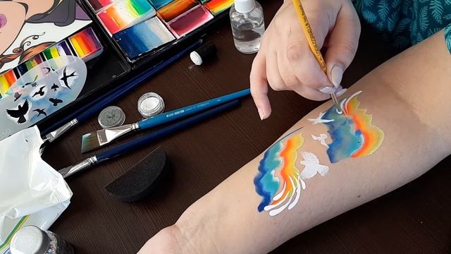 Аквагрим-дизайн. Птички. смотреть онлайн