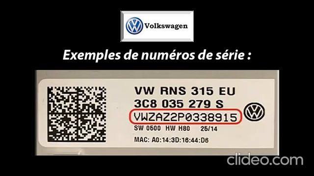 Déverrouiller le Code Radio Volkswagen à l'aide du Numéro de Série