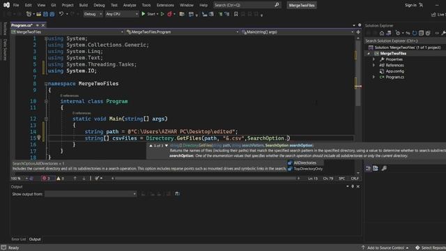 Merging multiple CSV files to one file | C# Tutorial смотреть онлайн