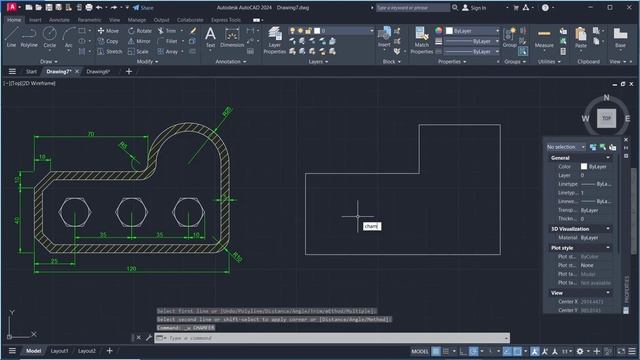 AutoCAD 2024 Course 15 Chamfer And Fillet Essential Training смотреть онлайн