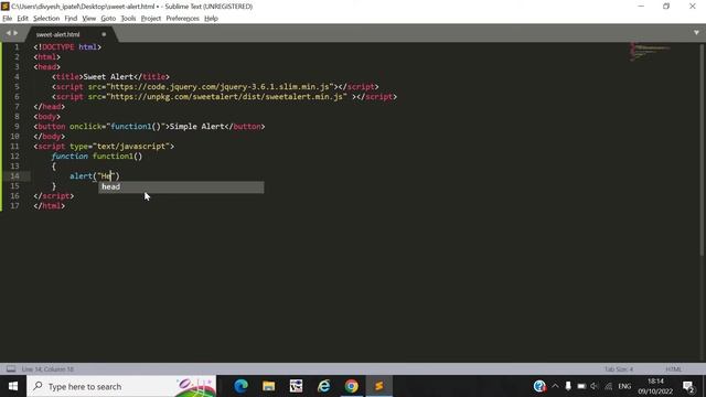 Sweet Alert demo with simple example | Beautiful Alert Box using SweetAlert.js | SweetAlert Tutoria смотреть онлайн