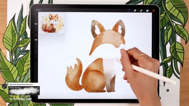 How To Draw A Watercolor Fox • Procreate Tutorial смотреть онлайн