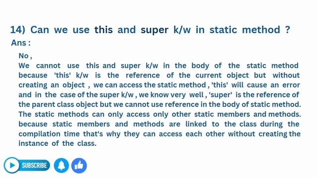 14. Can we use this and super keyword in static context | Java | Siddharth Lecture смотреть онлайн