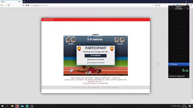 QWOP 10 meters in 13 46 - First speedrun смотреть онлайн