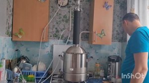 Сборка колоны и перегон с одной царгой Люксталь 8м