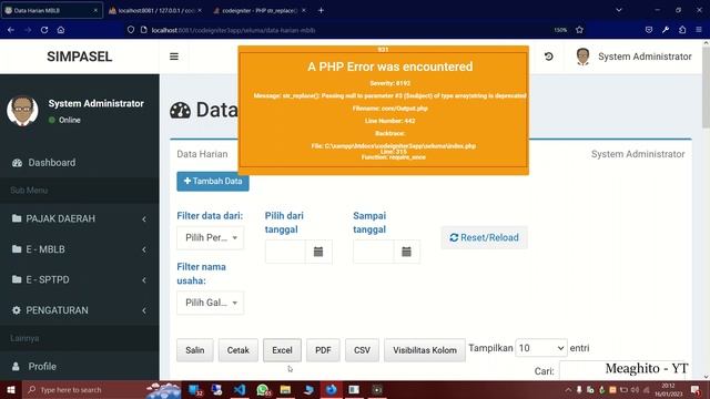 Memperbaiki Error CI 3 di PHP versi 8 str_replace(): passing null to parameter of type array| stri. смотреть онлайн