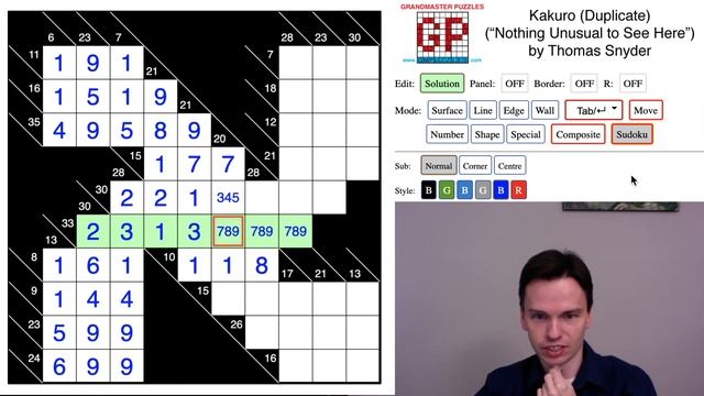 GMPuzzles - 2021/04/17 - Kakuro (Duplicate) by Thomas Snyder смотреть онлайн