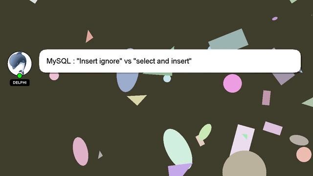 MySQL : "Insert ignore" vs "select and insert" смотреть онлайн