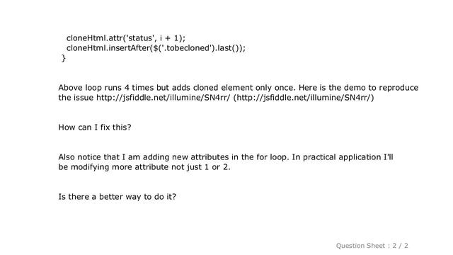 HTML : How to modify a jquery html clone and insert multiple times after a node? смотреть онлайн