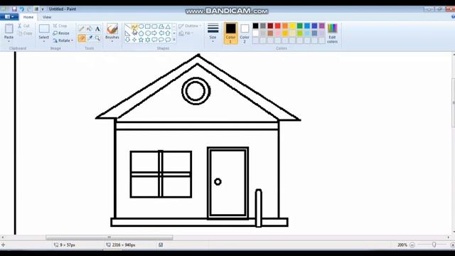 How to draw in Ms paint | drawing in paint in computer | paint in computer | Scenery drawing смотреть онлайн