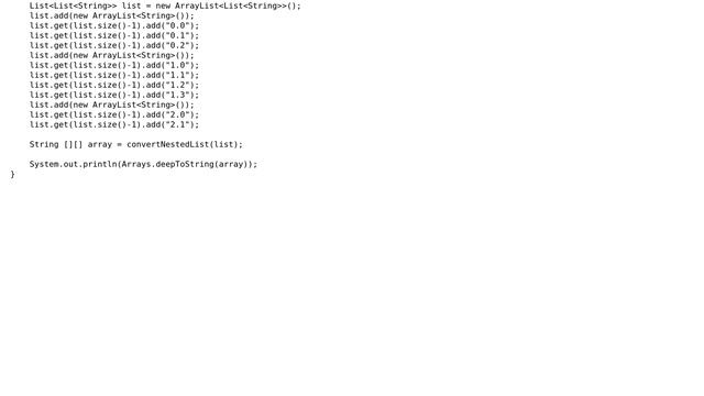 Code Review: Java generics, convert nested list to array смотреть онлайн