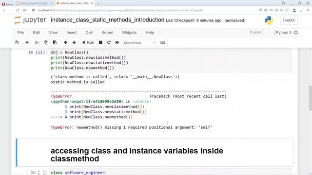 Python Tutorial | Static ,Instance and Class Methods смотреть онлайн