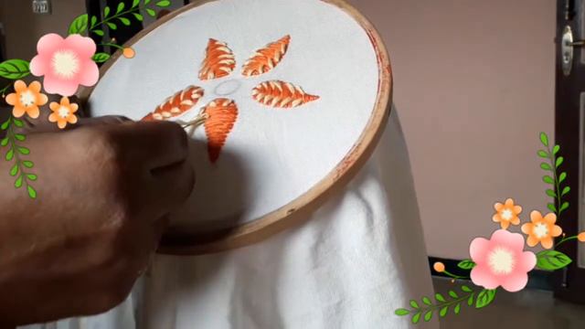 Embroidery Flowers with Filling stitch// அடைப்புத் தையல்//Simple Flowers designs Tamil смотреть онлайн