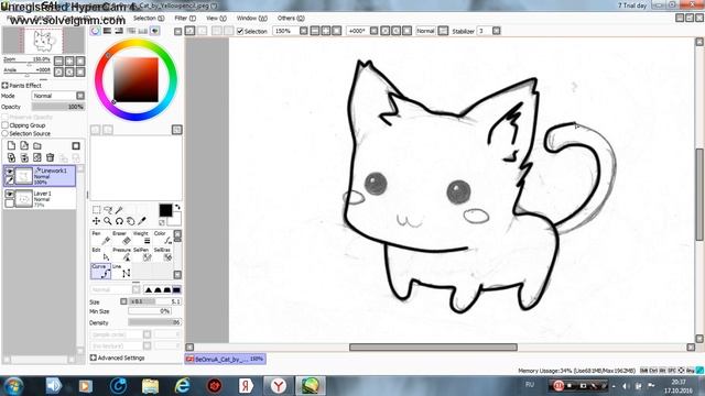 как рисовать ЧБ арты в программе Paint Tool SAI смотреть онлайн