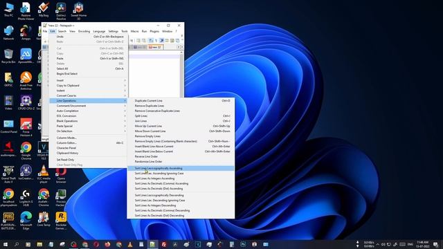 How To Sort Lines Or Names Lexicographically In Notepad ++ | Windows 10 смотреть онлайн