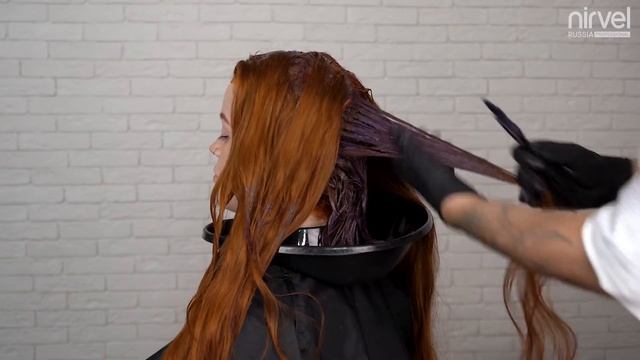Окрашивание волос в медный с красителем Nirvel ArtX смотреть онлайн