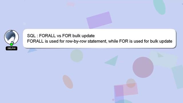 SQL : FORALL vs FOR bulk update смотреть онлайн