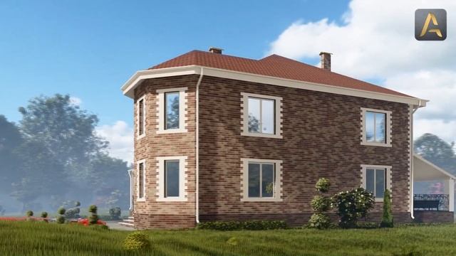 Практичный дом с грамотной планировкой. Проект двухэтажного дома с эркером, гаражом и террасой смотреть онлайн