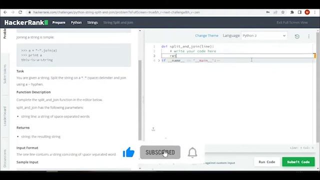 Learn Python | String split & Join | Hackerrank Python Solution смотреть онлайн