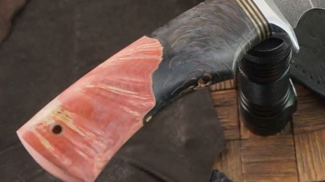 Мастерская Курносова нож Пират-1, сталь ХВ5, рукоять стабилизированная карельская береза/акрил смотреть онлайн