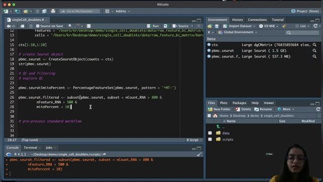 DoubletFinder: Detect doublets in single-cell RNA-Seq data in R | Detailed workflow tutorial смотреть онлайн