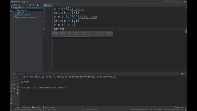 Abs() in Python смотреть онлайн