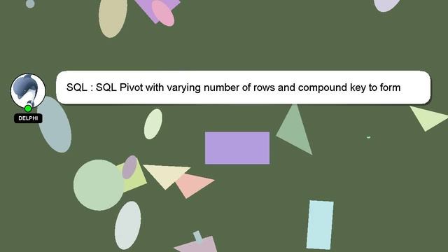 SQL : SQL Pivot with varying number of rows and compound key to form columns смотреть онлайн