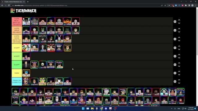 ANIME ADVENTURES - THE BEST UNITS OF UPDATE 13 (TIER LIST) смотреть онлайн