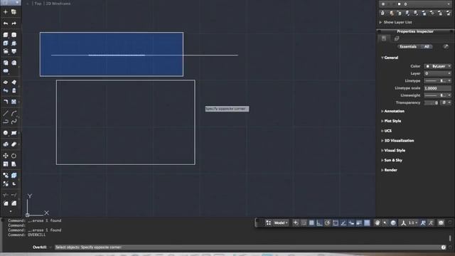 Using Overkill command in AutoCAD смотреть онлайн