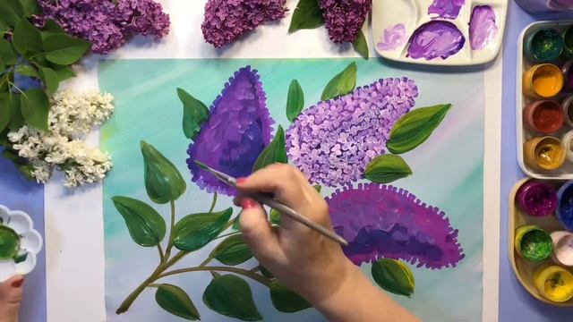 Как нарисовать сирень.Рисование для детей5-10 лет. смотреть онлайн