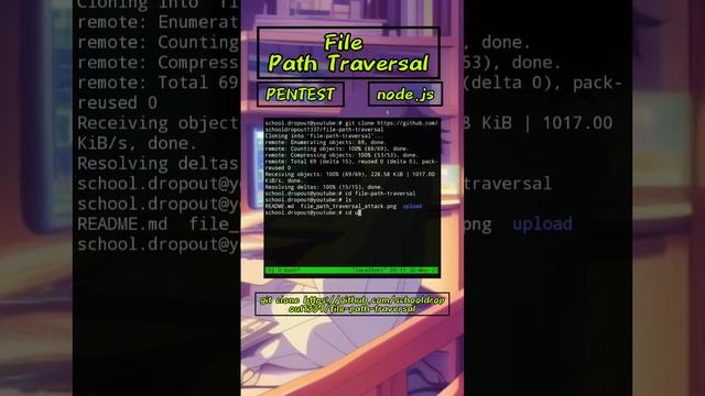File Path Traversal : Git Clone Repository & Run Localhost #pentest #nodejs #ethicalhacking смотреть онлайн