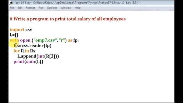 File16- CSV-How to search Employee record from CSV file (Excel), Finding Max and Total salary Fr CS смотреть онлайн
