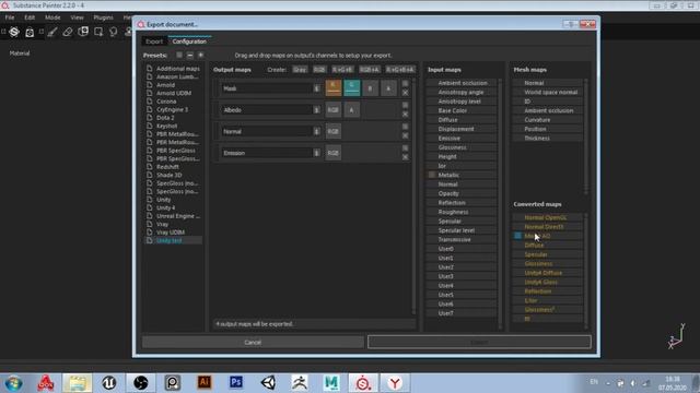 Экспорт текстур из Substance Painter в Unity | Export textures of Substance painter to Unity смотреть онлайн
